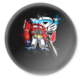Значок с принтом Transformers в Тюмени,  металл | круглая форма, металлическая застежка в виде булавки | bumblebee | transformers | автоботы | бамблби | мегатрон | оптимус прайм | роботы | трансформеры