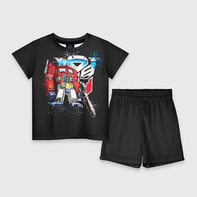 Детский костюм с шортами 3D с принтом Transformers в Тюмени,  |  | Тематика изображения на принте: bumblebee | transformers | автоботы | бамблби | мегатрон | оптимус прайм | роботы | трансформеры
