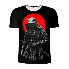 Мужская футболка 3D спортивная с принтом Самурай в Тюмени, 100% полиэстер с улучшенными характеристиками | приталенный силуэт, круглая горловина, широкие плечи, сужается к линии бедра | воин | мертвый самурай | рисунок | самурай | скелет | череп