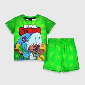 Детский костюм с шортами 3D с принтом BRAWL STARS LEON в Тюмени,  |  | Тематика изображения на принте: brawl stars | brawl stars leon | brawler | leon | sally | shark | акула | бравл старз | бравлер | леон | салли