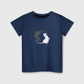Детская футболка хлопок с принтом Крысы Инь Ян 2020 год в Тюмени, 100% хлопок | круглый вырез горловины, полуприлегающий силуэт, длина до линии бедер | 