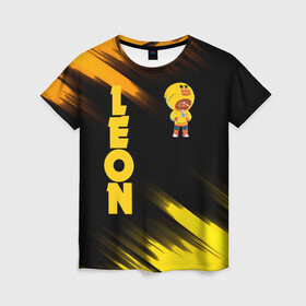 Женская футболка 3D с принтом BRAWL STARS SALLY LEON. в Тюмени, 100% полиэфир ( синтетическое хлопкоподобное полотно) | прямой крой, круглый вырез горловины, длина до линии бедер | brawl stars | leon | moba | sally leon | бравл старс | жанр | игра | леон | утка