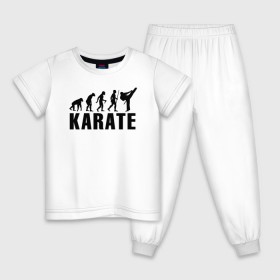 Детская пижама хлопок с принтом Karate Evolution в Тюмени, 100% хлопок |  брюки и футболка прямого кроя, без карманов, на брюках мягкая резинка на поясе и по низу штанин
 | боевое искусство | боец | карате | каратэ | каратэ боец | каратэ воин | каратэ до | карте кёкусинкай | кёкусинкай | киокусинкай | пустая рука | путь пустой руки | рука тан | самооборона
