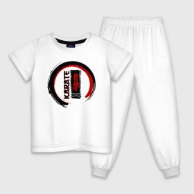 Детская пижама хлопок с принтом Karate Kyokushinkai в Тюмени, 100% хлопок |  брюки и футболка прямого кроя, без карманов, на брюках мягкая резинка на поясе и по низу штанин
 | 