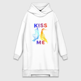 Платье-худи хлопок с принтом Kiss Me в Тюмени,  |  | cyber | kiss | абстракция | волны | любовь | поцелуй