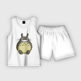 Детская пижама с шортами хлопок с принтом Тоторо в полный рост в Тюмени,  |  | Тематика изображения на принте: anime | totoro | аниме | анимэ | монстр | монстрик | персонаж | существо | тоторо | хранитель