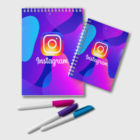 Блокнот с принтом Instagram Exclusive в Тюмени, 100% бумага | 48 листов, плотность листов — 60 г/м2, плотность картонной обложки — 250 г/м2. Листы скреплены удобной пружинной спиралью. Цвет линий — светло-серый
 | insta | instagram | instagramm | social | видео | инста | инстаграм | инстаграмм | приложение | социальная сеть | фото