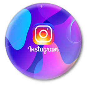 Значок с принтом Instagram Exclusive в Тюмени,  металл | круглая форма, металлическая застежка в виде булавки | Тематика изображения на принте: insta | instagram | instagramm | social | видео | инста | инстаграм | инстаграмм | приложение | социальная сеть | фото