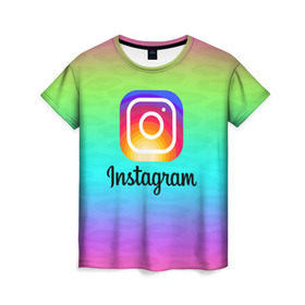 Женская футболка 3D с принтом INSTAGRAM 2020 в Тюмени, 100% полиэфир ( синтетическое хлопкоподобное полотно) | прямой крой, круглый вырез горловины, длина до линии бедер | insta | instagram | instagramm | social | видео | инста | инстаграм | инстаграмм | приложение | социальная сеть | фото