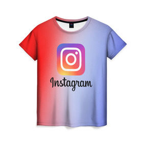 Женская футболка 3D с принтом INSTAGRAM в Тюмени, 100% полиэфир ( синтетическое хлопкоподобное полотно) | прямой крой, круглый вырез горловины, длина до линии бедер | insta | instagram | instagramm | social | видео | инста | инстаграм | инстаграмм | приложение | социальная сеть | фото