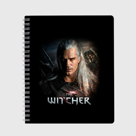 Тетрадь с принтом THE WITCHER в Тюмени, 100% бумага | 48 листов, плотность листов — 60 г/м2, плотность картонной обложки — 250 г/м2. Листы скреплены сбоку удобной пружинной спиралью. Уголки страниц и обложки скругленные. Цвет линий — светло-серый
 | geralt | netflix | the witcher | witcher | ведьмак | геральт | йенифер | нетфликс | сериал ведьмак | трисс | цири