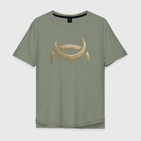 Мужская футболка хлопок Oversize с принтом AMARR в Тюмени, 100% хлопок | свободный крой, круглый ворот, “спинка” длиннее передней части | amarr | eve | eve online | амарр | игры | эмблема