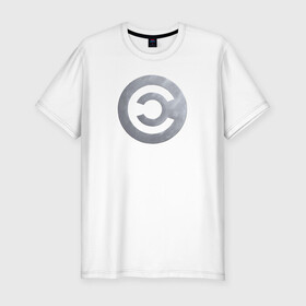 Мужская футболка хлопок Slim с принтом CALDARI в Тюмени, 92% хлопок, 8% лайкра | приталенный силуэт, круглый вырез ворота, длина до линии бедра, короткий рукав | caldari | eve | eve online | игры | калдари | эмблема
