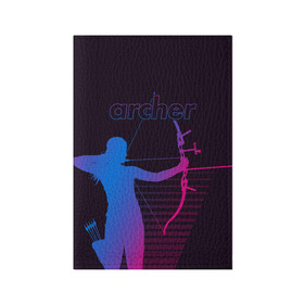 Обложка для паспорта матовая кожа с принтом Archer в Тюмени, натуральная матовая кожа | размер 19,3 х 13,7 см; прозрачные пластиковые крепления | Тематика изображения на принте: archer | archery | bow | bow hunter | bowhunter | лук | лучник | стрельба из лука