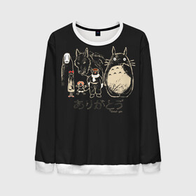 Мужской свитшот 3D с принтом My Neighbor Totoro группа на черном в Тюмени, 100% полиэстер с мягким внутренним слоем | круглый вырез горловины, мягкая резинка на манжетах и поясе, свободная посадка по фигуре | anime | hayao miyazaki | japanese | meme | miyazaki | piano | studio ghibli | tokyo | totoro | гибли | котобус | мой | сосед | сусуватари | тонари | тоторо | хаяо миядзаки