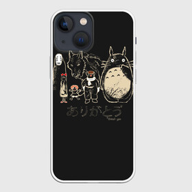 Чехол для iPhone 13 mini с принтом My Neighbor Totoro группа на черном в Тюмени,  |  | anime | hayao miyazaki | japanese | meme | miyazaki | piano | studio ghibli | tokyo | totoro | гибли | котобус | мой | сосед | сусуватари | тонари | тоторо | хаяо миядзаки