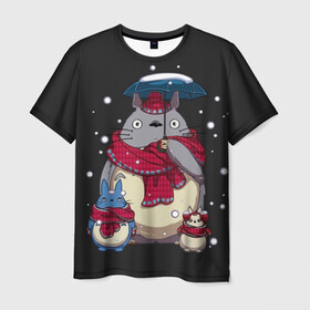 Мужская футболка 3D с принтом My Neighbor Totoro зонт от снега в Тюмени, 100% полиэфир | прямой крой, круглый вырез горловины, длина до линии бедер | anime | hayao miyazaki | japanese | meme | miyazaki | piano | studio ghibli | tokyo | totoro | гибли | котобус | мой | сосед | сусуватари | тонари | тоторо | хаяо миядзаки
