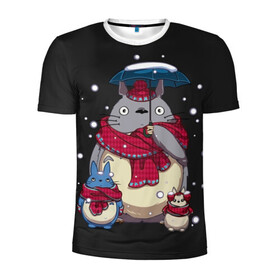 Мужская футболка 3D спортивная с принтом My Neighbor Totoro зонт от снега в Тюмени, 100% полиэстер с улучшенными характеристиками | приталенный силуэт, круглая горловина, широкие плечи, сужается к линии бедра | anime | hayao miyazaki | japanese | meme | miyazaki | piano | studio ghibli | tokyo | totoro | гибли | котобус | мой | сосед | сусуватари | тонари | тоторо | хаяо миядзаки