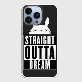 Чехол для iPhone 13 Pro с принтом Тоторо Straight outta dream в Тюмени,  |  | anime | hayao miyazaki | japanese | meme | miyazaki | piano | studio ghibli | tokyo | totoro | гибли | котобус | мой | сосед | сусуватари | тонари | тоторо | хаяо миядзаки