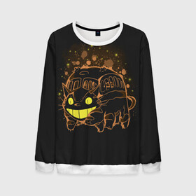 Мужской свитшот 3D с принтом My Neighbor Totoro оранжевый кот в Тюмени, 100% полиэстер с мягким внутренним слоем | круглый вырез горловины, мягкая резинка на манжетах и поясе, свободная посадка по фигуре | anime | hayao miyazaki | japanese | meme | miyazaki | piano | studio ghibli | tokyo | totoro | гибли | котобус | мой | сосед | сусуватари | тонари | тоторо | хаяо миядзаки