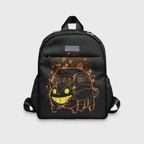 Детский рюкзак 3D с принтом My Neighbor Totoro оранжевый кот в Тюмени, 100% полиэстер | лямки с регулируемой длиной, сверху петелька, чтобы рюкзак можно было повесить на вешалку. Основное отделение закрывается на молнию, как и внешний карман. Внутри дополнительный карман. По бокам два дополнительных кармашка | Тематика изображения на принте: anime | hayao miyazaki | japanese | meme | miyazaki | piano | studio ghibli | tokyo | totoro | гибли | котобус | мой | сосед | сусуватари | тонари | тоторо | хаяо миядзаки