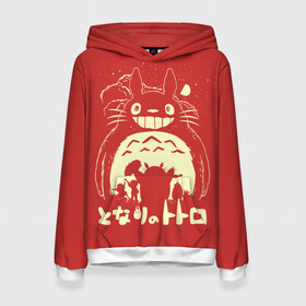 Женская толстовка 3D с принтом Totoro в Тюмени, 100% полиэстер  | двухслойный капюшон со шнурком для регулировки, мягкие манжеты на рукавах и по низу толстовки, спереди карман-кенгуру с мягким внутренним слоем. | anime | hayao miyazaki | japanese | meme | miyazaki | piano | studio ghibli | tokyo | totoro | гибли | котобус | мой | сосед | сусуватари | тонари | тоторо | хаяо миядзаки