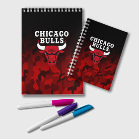 Блокнот с принтом CHICAGO BULLS в Тюмени, 100% бумага | 48 листов, плотность листов — 60 г/м2, плотность картонной обложки — 250 г/м2. Листы скреплены удобной пружинной спиралью. Цвет линий — светло-серый
 | bulls | chicago | chicago bulls | nba | red bulls | usa | америка | быки | нба | сша | чикаго буллс