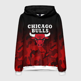 Мужская толстовка 3D с принтом CHICAGO BULLS в Тюмени, 100% полиэстер | двухслойный капюшон со шнурком для регулировки, мягкие манжеты на рукавах и по низу толстовки, спереди карман-кенгуру с мягким внутренним слоем. | bulls | chicago | chicago bulls | nba | red bulls | usa | америка | быки | нба | сша | чикаго буллс