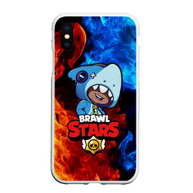 Чехол для iPhone XS Max матовый с принтом Brawl Stars LEON SHARK в Тюмени, Силикон | Область печати: задняя сторона чехла, без боковых панелей | 8 bit | 8 бит | brawl | brawl stars | crow | leon | shark | stars | акула | бравл | бравл старс | браво старс | игра | компьютерная | кров | леон | леон акула | онлайн | старс | шарк