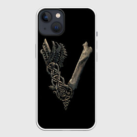 Чехол для iPhone 13 с принтом Vikings (bones logo) в Тюмени,  |  | Тематика изображения на принте: bones | good | skull | viking | vikings | бог | викинг | викинги | кости | скандинавы | череп | язычник