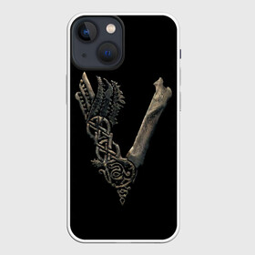 Чехол для iPhone 13 mini с принтом Vikings (bones logo) в Тюмени,  |  | Тематика изображения на принте: bones | good | skull | viking | vikings | бог | викинг | викинги | кости | скандинавы | череп | язычник