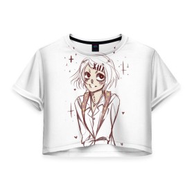Женская футболка Crop-top 3D с принтом Сузуя Джузо в Тюмени, 100% полиэстер | круглая горловина, длина футболки до линии талии, рукава с отворотами | аниме | персонаж | рисунок | сузуя джузо | токийский гуль