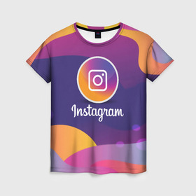Женская футболка 3D с принтом INSTAGRAM 2020 в Тюмени, 100% полиэфир ( синтетическое хлопкоподобное полотно) | прямой крой, круглый вырез горловины, длина до линии бедер | insta | instagram | instagramm | social | видео | инста | инстаграм | инстаграмм | приложение | социальная сеть | фото