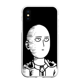 Чехол для iPhone XS Max матовый с принтом ONE-PUNCH MAN в Тюмени, Силикон | Область печати: задняя сторона чехла, без боковых панелей | one punch man | onepunchman | oppai | saitama | ван панч мен | ванпанчмен | макото миядзаки | сайтама | человек один удар