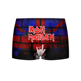 Мужские трусы 3D с принтом Iron Maiden в Тюмени, 50% хлопок, 50% полиэстер | классическая посадка, на поясе мягкая тканевая резинка | Тематика изображения на принте: iron maiden | англия | британия | металл | музыка | рок