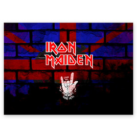 Поздравительная открытка с принтом Iron Maiden в Тюмени, 100% бумага | плотность бумаги 280 г/м2, матовая, на обратной стороне линовка и место для марки
 | iron maiden | англия | британия | металл | музыка | рок