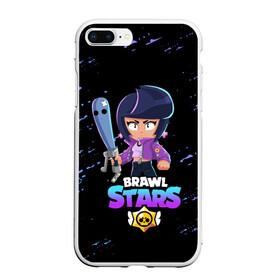 Чехол для iPhone 7Plus/8 Plus матовый с принтом BRAWL STARS BIBI в Тюмени, Силикон | Область печати: задняя сторона чехла, без боковых панелей | bib | brawl stars | bull | colt | crow | leon | leon shark | max | moba | sally leon | shark | акула | берли | биби | бравл старс | ворон | жанр | игра | кольт | леон | леон акула | макс | нита | спайк | шелли