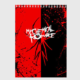 Скетчбук с принтом My Chemical Romance в Тюмени, 100% бумага
 | 48 листов, плотность листов — 100 г/м2, плотность картонной обложки — 250 г/м2. Листы скреплены сверху удобной пружинной спиралью | music | my chemical romance | rock | боб брайар | джеймс дьюис | джерард уэи | майки уэи | музыка | рок | рэй торо | фрэнк айеро