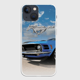 Чехол для iPhone 13 mini с принтом Mustang в Тюмени,  |  | car | hoofs | horse | jump | mane | motorsport | mustang | power | race | sky | tail | usa | автомобиль | автоспорт | гонка | грива | копыта | лошадь | мощь | мустанг | небо | облака | скачка | сша | хвост