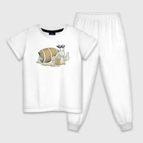 Детская пижама хлопок с принтом Улитка с Пивком в Тюмени, 100% хлопок |  брюки и футболка прямого кроя, без карманов, на брюках мягкая резинка на поясе и по низу штанин
 | beer | snail | улитка