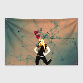 Флаг-баннер с принтом Avril Lavigne в Тюмени, 100% полиэстер | размер 67 х 109 см, плотность ткани — 95 г/м2; по краям флага есть четыре люверса для крепления | Тематика изображения на принте: avril lavigne | аврил лавин | блондиника | музыка | рок