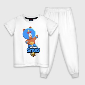 Детская пижама хлопок с принтом BRAWL STARS EL BROWN. в Тюмени, 100% хлопок |  брюки и футболка прямого кроя, без карманов, на брюках мягкая резинка на поясе и по низу штанин
 | 