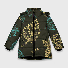 Зимняя куртка для девочек 3D с принтом Осенний мотив в Тюмени, ткань верха — 100% полиэстер; подклад — 100% полиэстер, утеплитель — 100% полиэстер. | длина ниже бедра, удлиненная спинка, воротник стойка и отстегивающийся капюшон. Есть боковые карманы с листочкой на кнопках, утяжки по низу изделия и внутренний карман на молнии. 

Предусмотрены светоотражающий принт на спинке, радужный светоотражающий элемент на пуллере молнии и на резинке для утяжки. | Тематика изображения на принте: листопад | листья | осенние мотивы | осенний мотив | осень