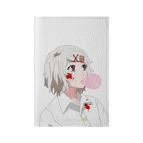Обложка для паспорта матовая кожа с принтом Сузуя Джузу в Тюмени, натуральная матовая кожа | размер 19,3 х 13,7 см; прозрачные пластиковые крепления | аниме | персонаж | рисунок | сузуя джузу | токийский гуль