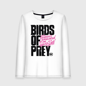 Женский лонгслив хлопок с принтом Birds of Prey logo в Тюмени, 100% хлопок |  | birds of prey | harley quinn | марго робби | потрясающая история харли квин | харли квин | хищные птицы