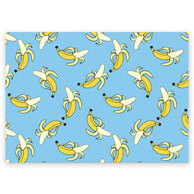 Поздравительная открытка с принтом Banana art в Тюмени, 100% бумага | плотность бумаги 280 г/м2, матовая, на обратной стороне линовка и место для марки
 | Тематика изображения на принте: banana | pop art | банан | бананы | поп арт