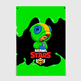 Постер с принтом BRAWL STARS LEON. в Тюмени, 100% бумага
 | бумага, плотность 150 мг. Матовая, но за счет высокого коэффициента гладкости имеет небольшой блеск и дает на свету блики, но в отличии от глянцевой бумаги не покрыта лаком | bib | brawl stars | colt | crow | el brown | leon | leon shark | max | moba | sally leon | shark | акула | берли | биби | бравл старс | браун | ворон | жанр | игра | кольт | леон | леон акула | макс | нита | шелли