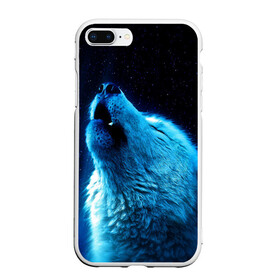 Чехол для iPhone 7Plus/8 Plus матовый с принтом Волк воет на луну в Тюмени, Силикон | Область печати: задняя сторона чехла, без боковых панелей | волк | животные | зверь | ночь | фото | хищник