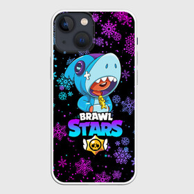 Чехол для iPhone 13 mini с принтом BRAWL STARS LEON НОВОГОДНИЙ в Тюмени,  |  | brawl stars | brawl stars новогодний | christmas | crow | leon | leon shark | new year | shark | stars | акула | ворон | леон | леон акула | новогодний | новый год | спайк