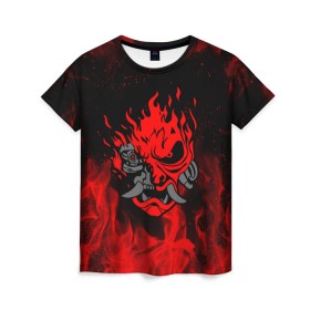 Женская футболка 3D с принтом CYBERPUNK 2077 KEANU REEVES в Тюмени, 100% полиэфир ( синтетическое хлопкоподобное полотно) | прямой крой, круглый вырез горловины, длина до линии бедер | bright | cd project red | cyberpunk 2077 | fire | flame | heat | keanu reeves | light | samurai | wildfire | искры | киану ривз | киберпанк 2077 | огненный | огонь | пламя | пожар | самураи
